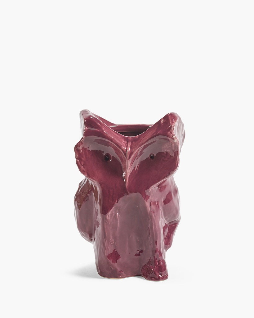 Hibou vase S - aubergine 16,5x15,5 H23