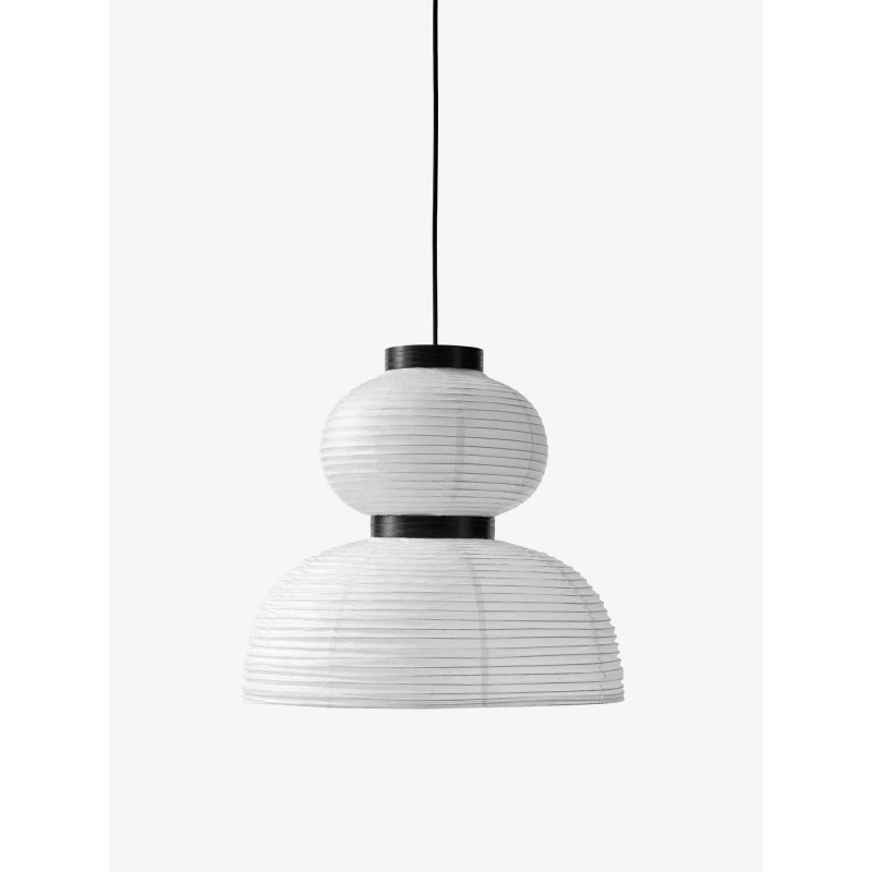[133117A155] Suspension Formakami JH4 – blanc ivoire & chêne teinté noir – d.50 cm