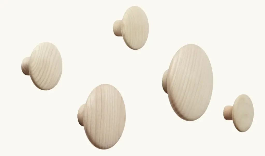 [03001] Patère DOTS bois – natural oak (lot de 5)