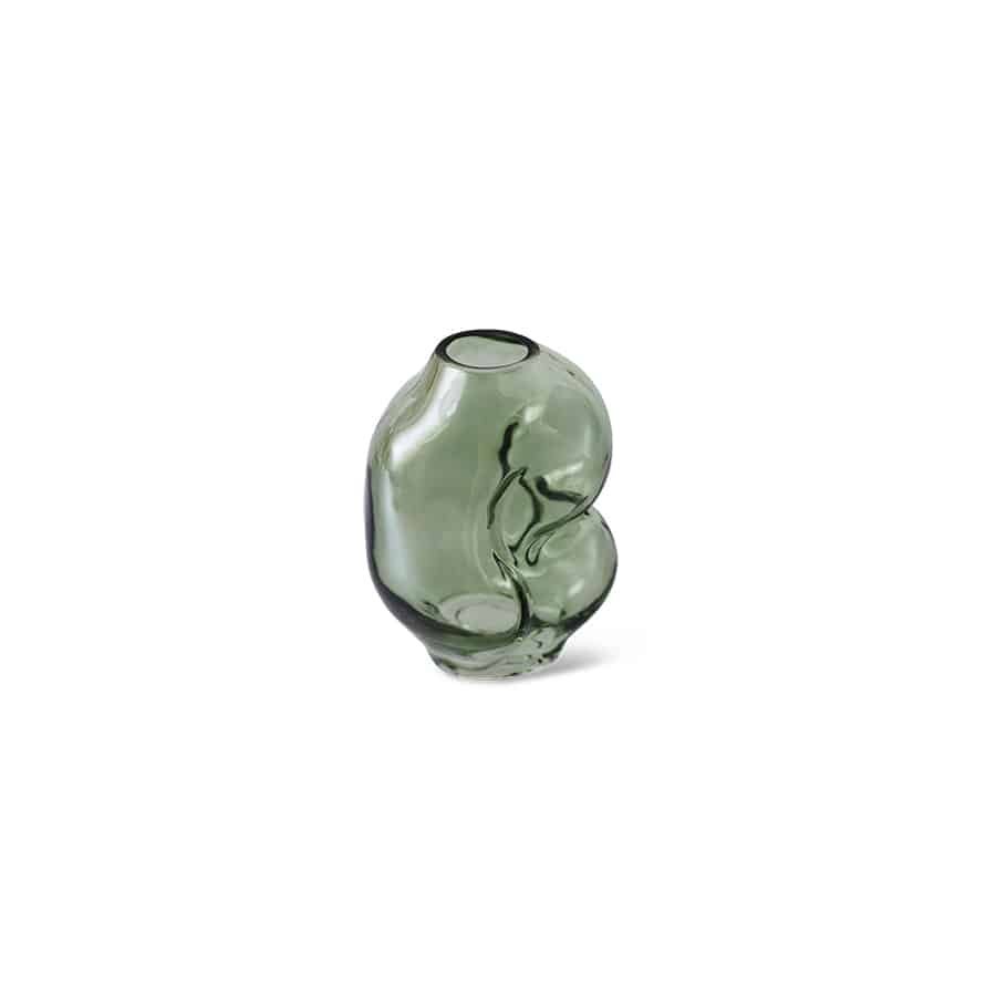[AVG0001] vase en verre brillant S, olive