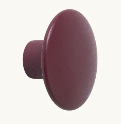 [03273] Patère DOTS wood - burgundy - Ø9