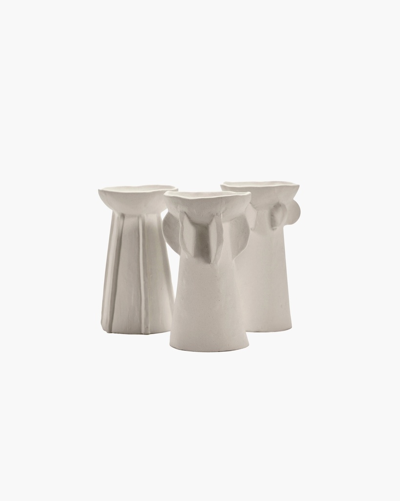[B7323208-100] Vase ass/3 beige molly - 8x8x14 cm