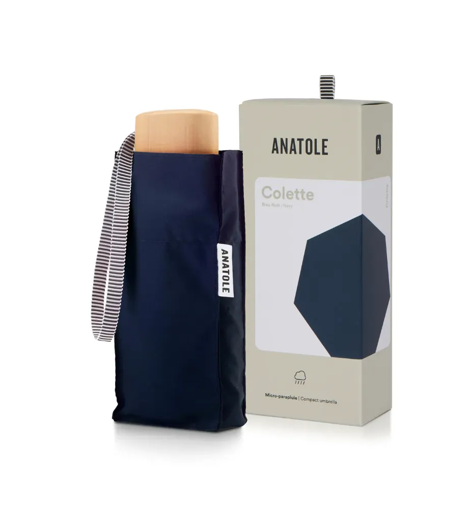 [01BLNU] Mini parapluie bleu marine - micro & solide - Colette