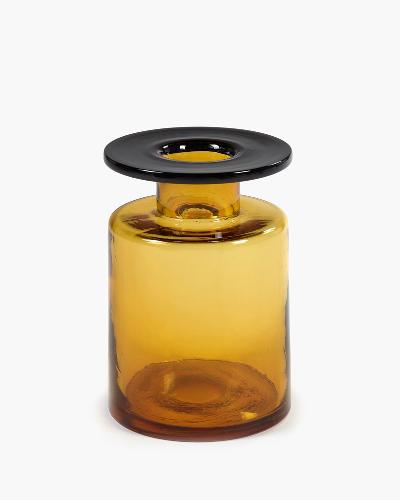 Vase wind & fire d18.5 x h27 cm - ambre/noir