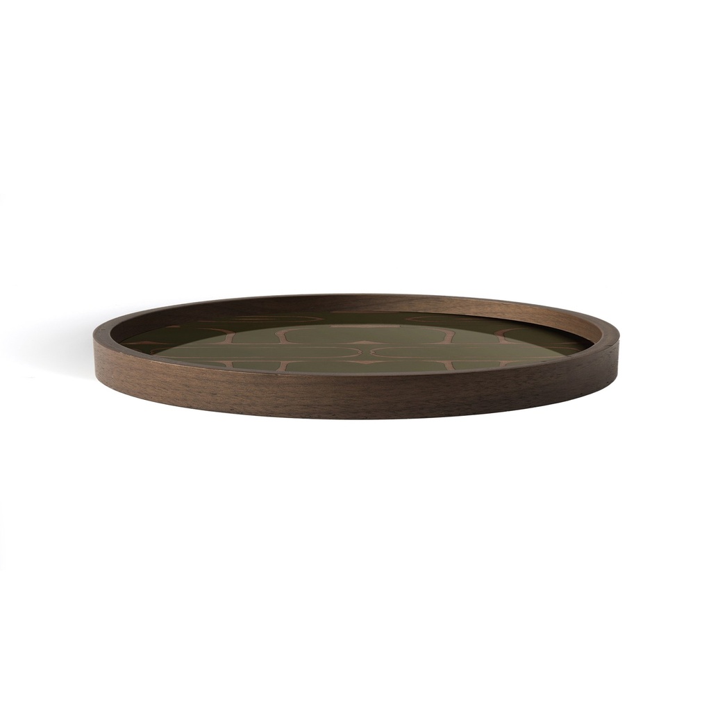 [20592] Plateau en verre rond - moss - 30x30x3 cm