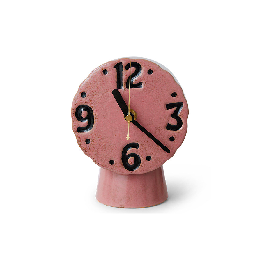 [ACL0001] Horloge rétro en céramique - rose