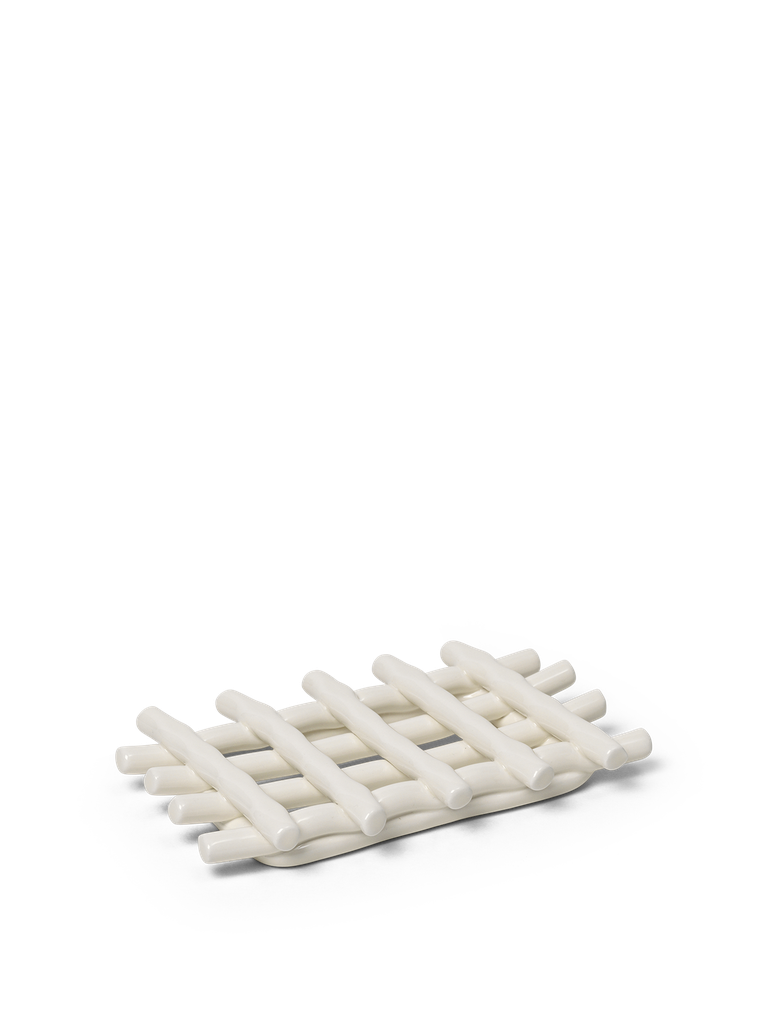 Ceramic soap tray - off-white