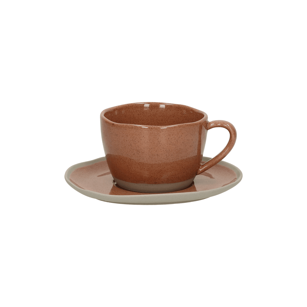 [40982-TER-70] Primeval - tasse & soucoupe - porcelaine - 15,3x13,4x7,7 cm - terracotta