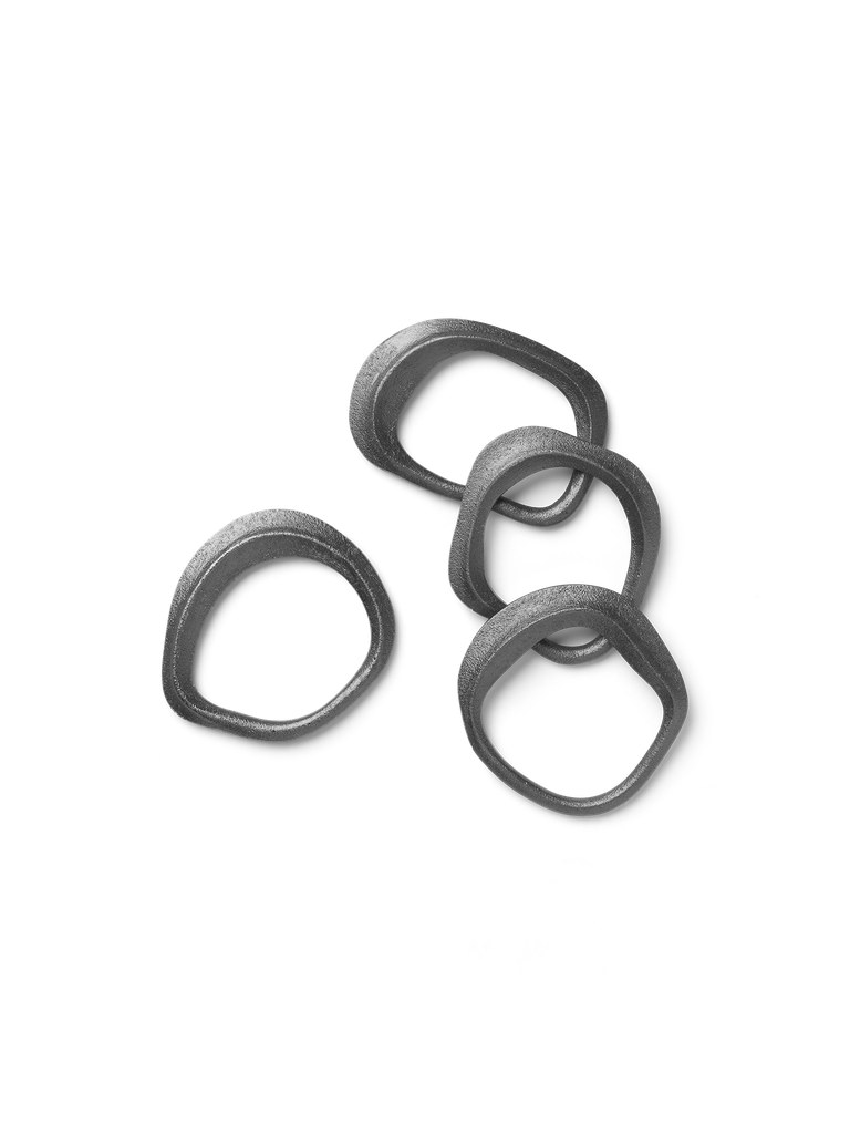 [1104263005] Lot de 4 ronds de serviette – laiton noir