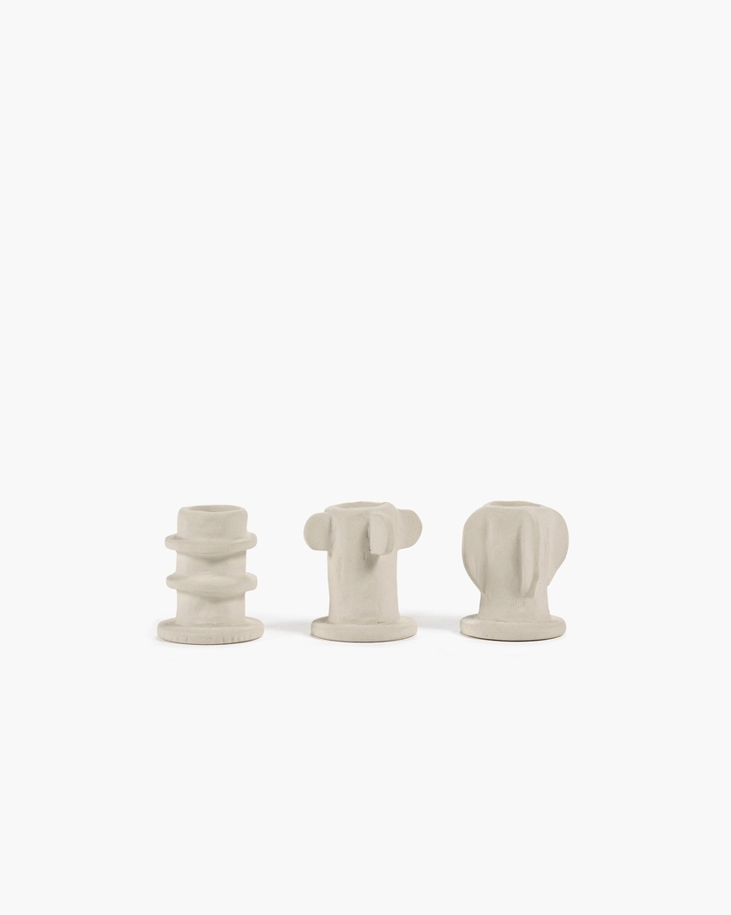 Bougeoir 02 – lot de 3 – beige Molly