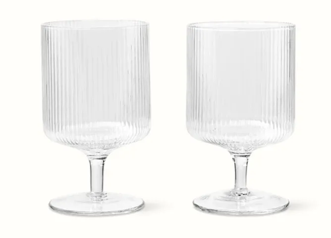 Set de 2 verres à vin ripple - transparent