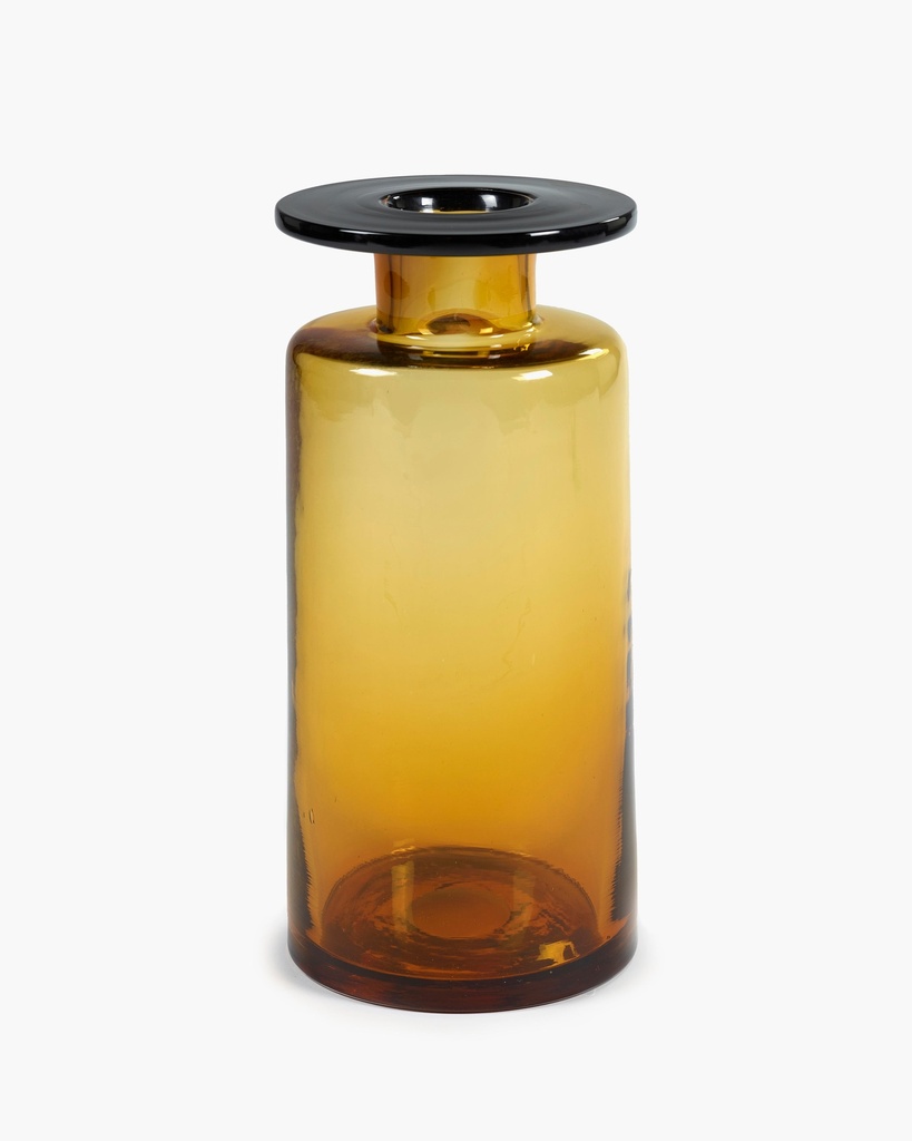Vase wind & fire d18.5 x h40 cm - ambre/noir