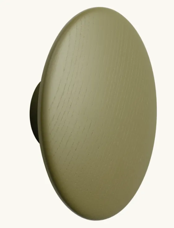 Patère DOTS wood - brown green - Ø17 cm