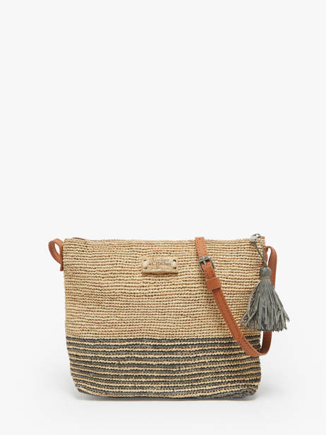 Sac bayanino rayé en crochet - noir / thé