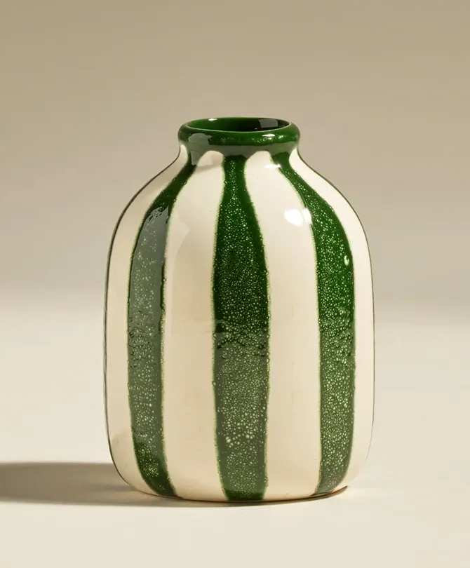 [12SOLRIV-VERT] Pot décoratif riviera - vert - d10 x h14cm