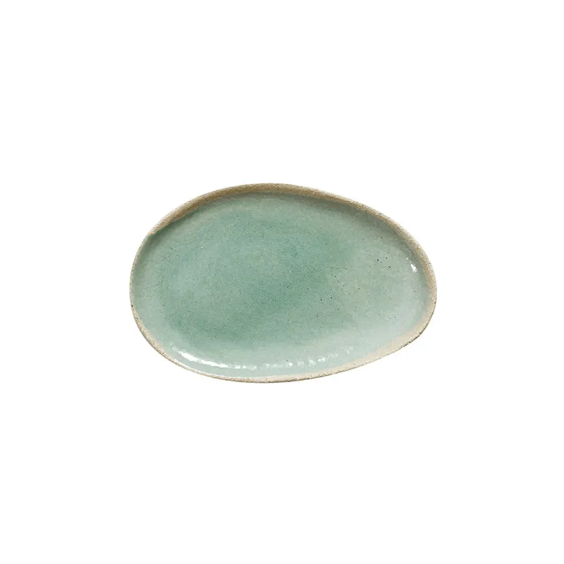[JA963487] Plat ovale wabi L vert  36 x 25