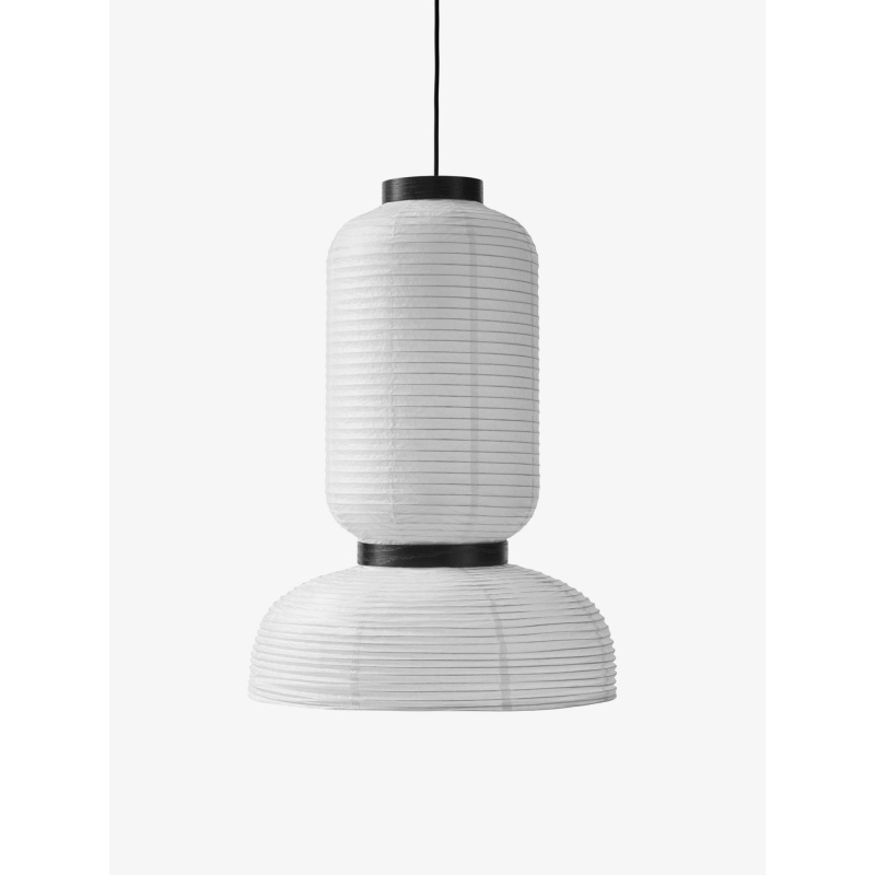 [133116A155] Suspension Formakami JH3 – blanc ivoire & chêne teinté noir – d.46 cm
