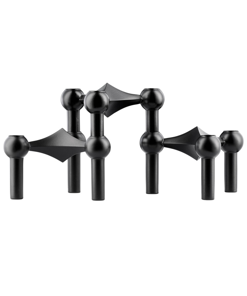 Bougeoirs stoff nagel - noir mat - pack de 3