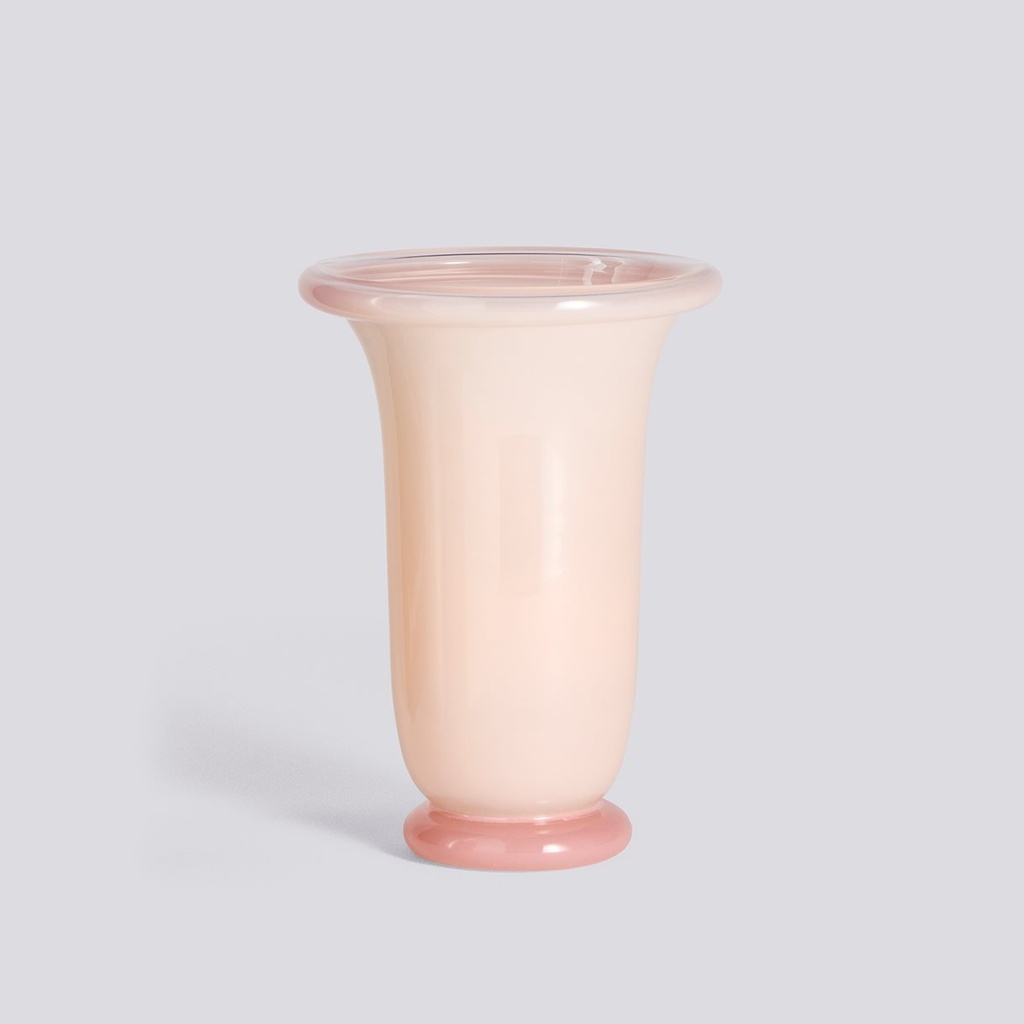 [AE754-A602-AP71] Vase empire m - light pink/pink base - 21x14.5x14.5 cm