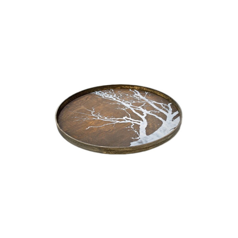 Plateau rond en bois - l - white tree - d.61 cm