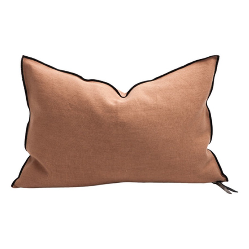 Coussin lin stone washed - terracotta - 30x50 cm