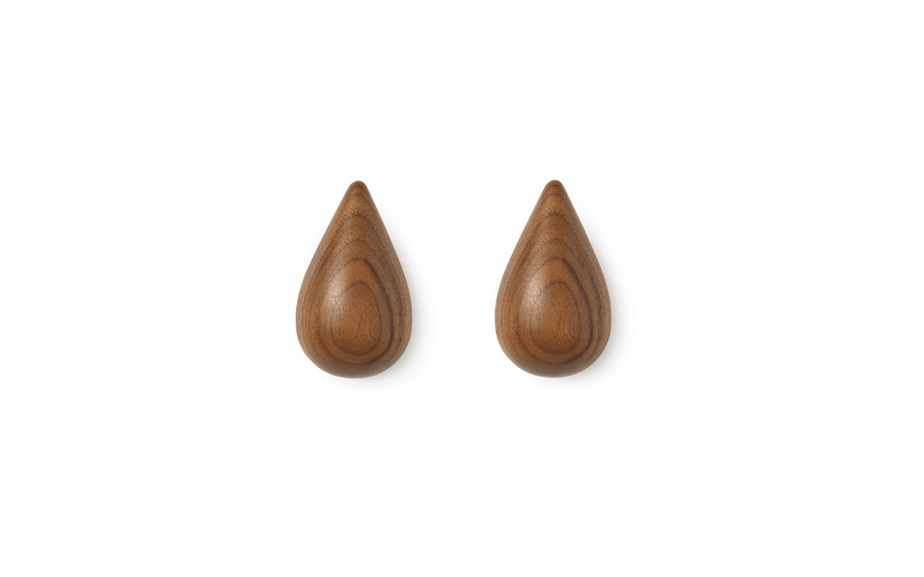 Lot de 2 patères dropit - s - noyer