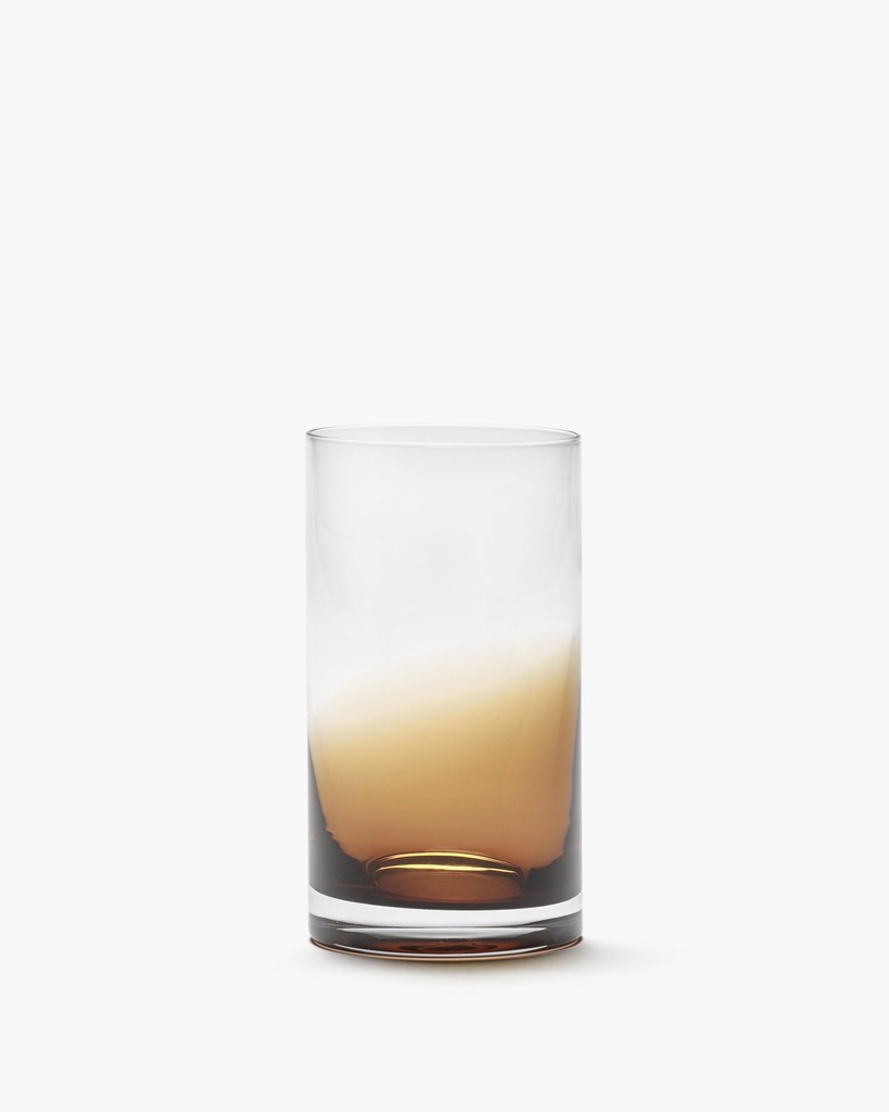 Verre ambre zuma - taille l - 6.5x6.5x12 cm