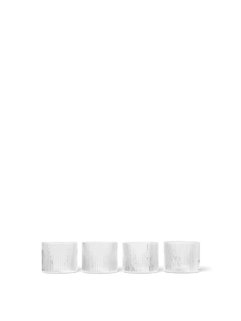 Set de 4 verres bas ripple - transparent