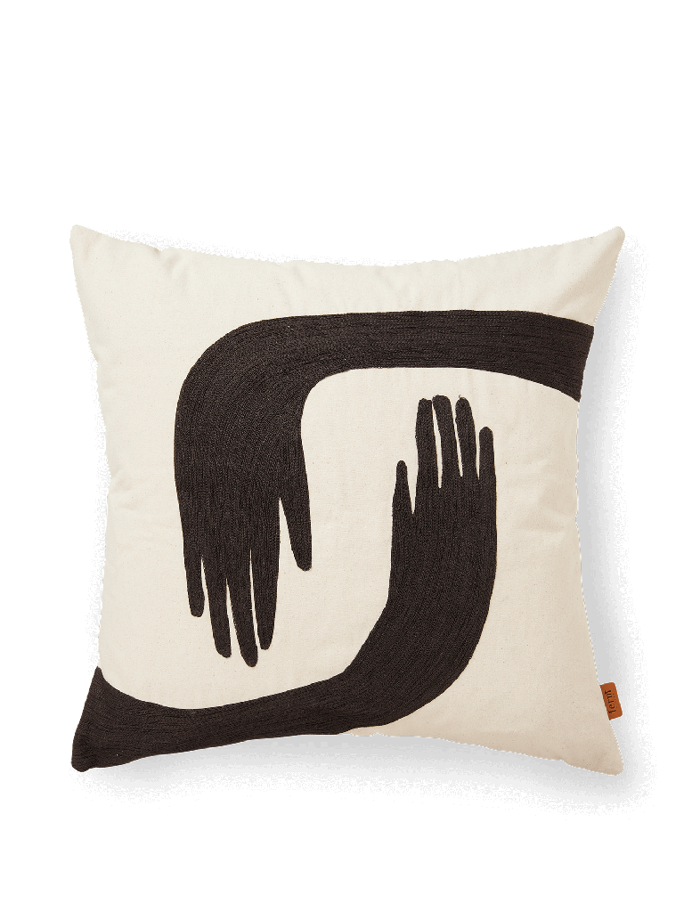 Coussin Pose – marron foncé – 50x50 cm
