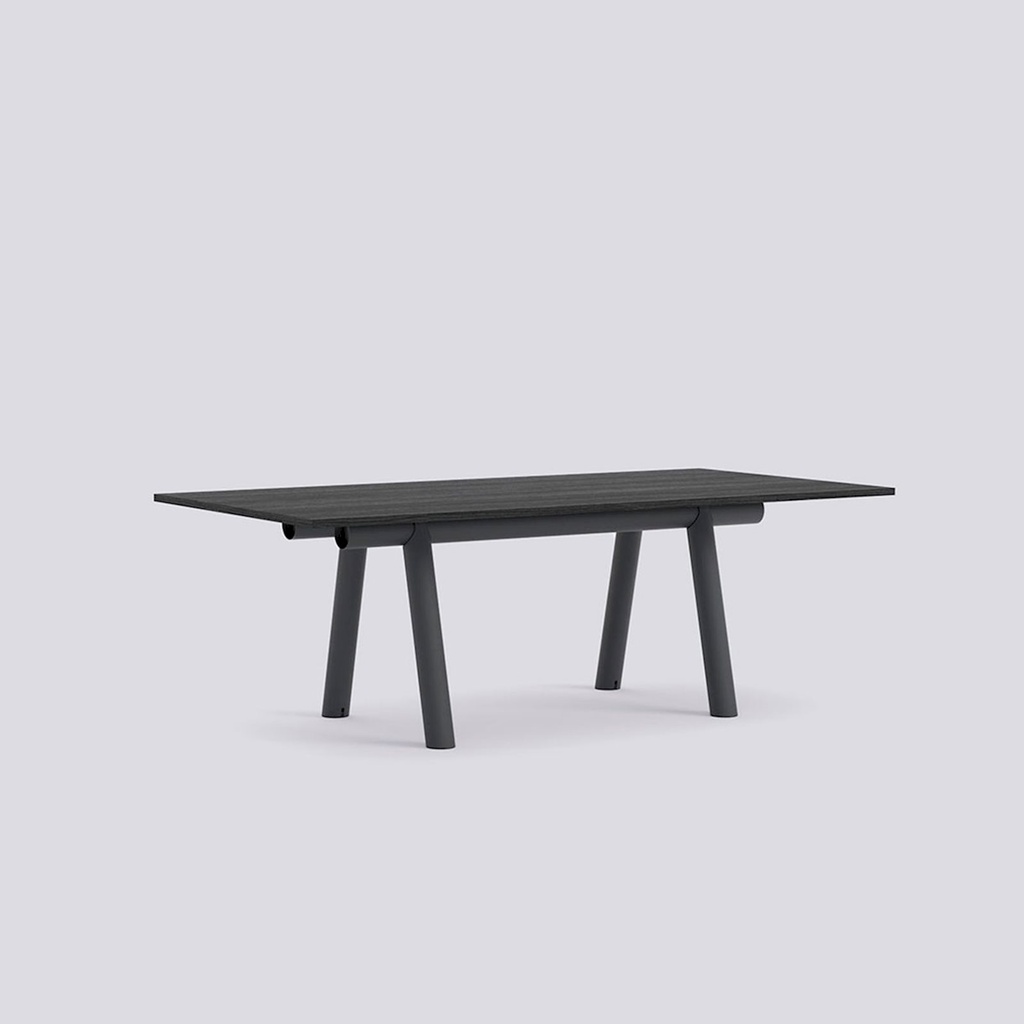 Table boa - l.220xp.110 cm - plateau chêne - piètement charcoal powder