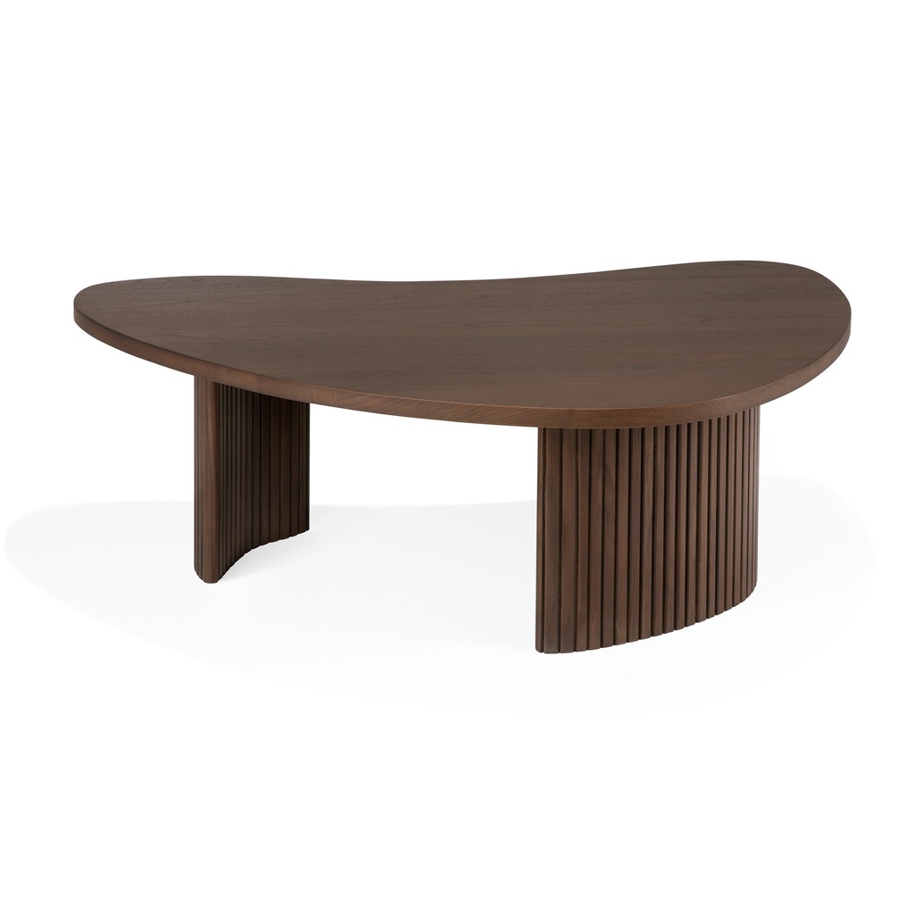 [10091] Table basse boomerang - teck brun