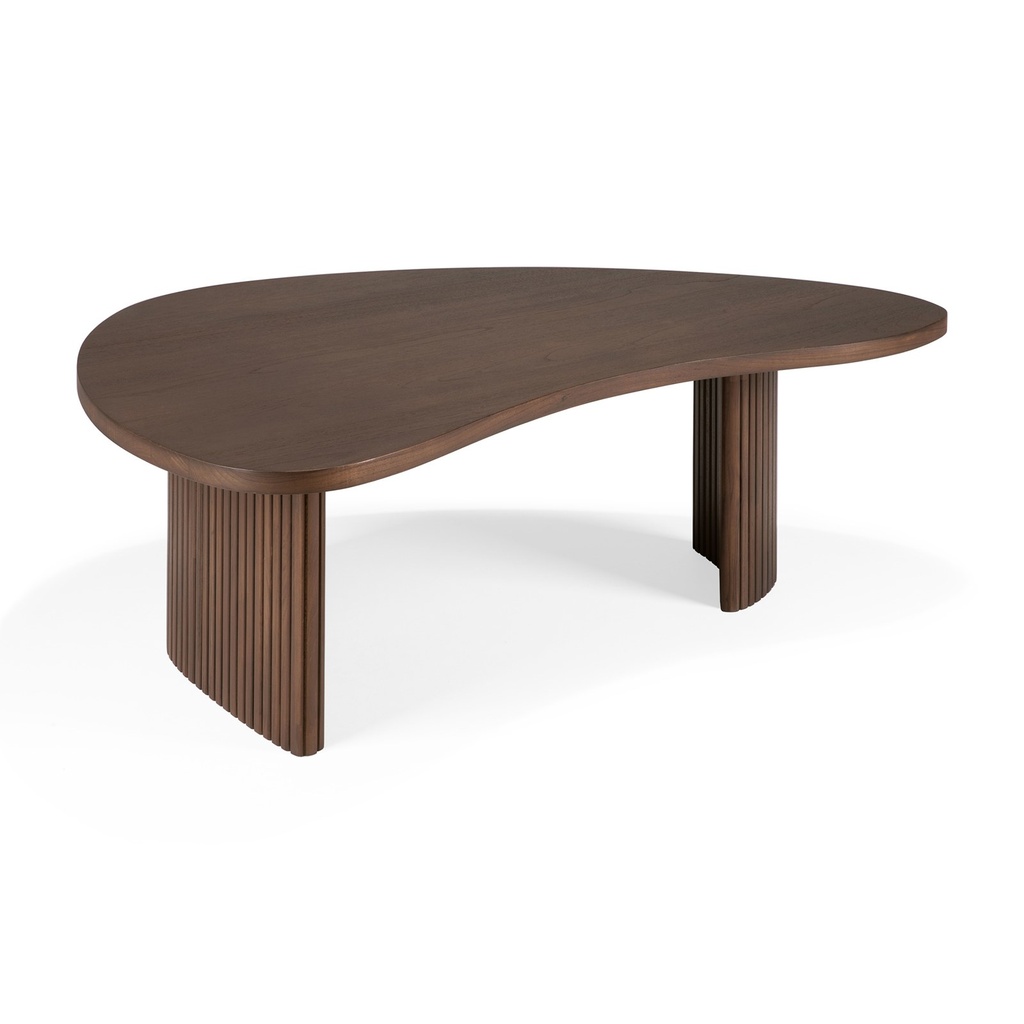 [10091] Table basse boomerang - teck brun