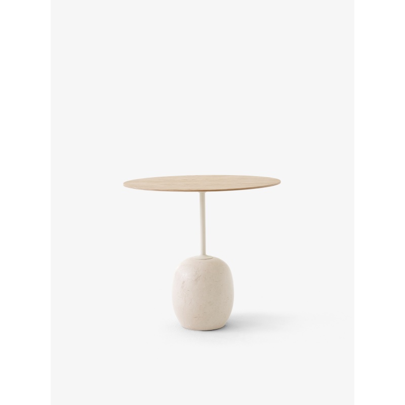 [133035A306] Table lato ln9 - lacquered oak w. crema diva marble - 40x50cm
