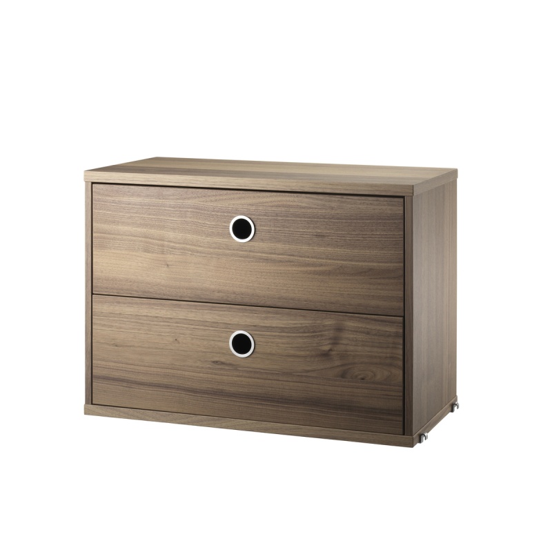 Caisson 2 tiroirs - 178x30x42 cm - 1 pack - noyer