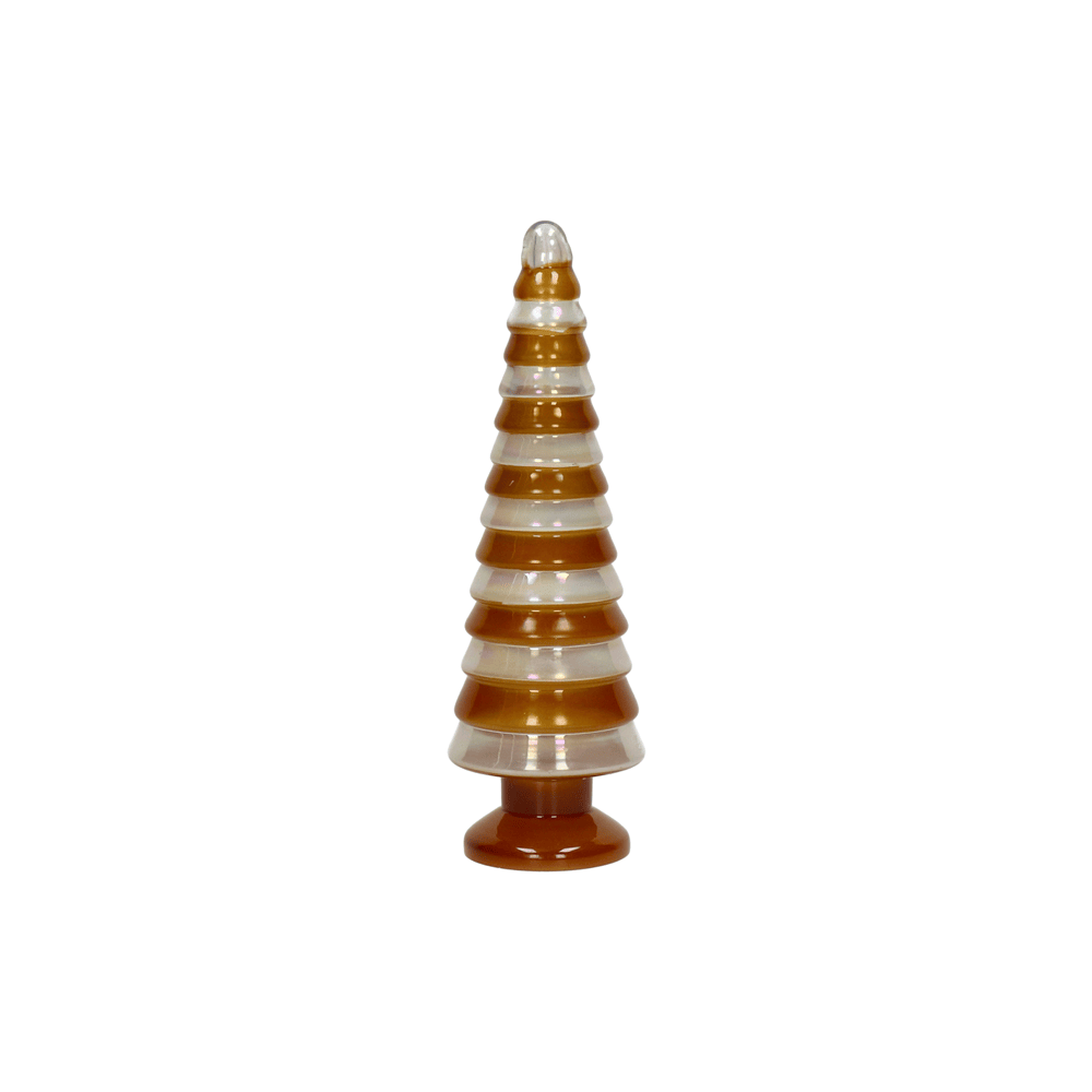 [40670-ORA-10] Christmas tree - arbre de noël - verre - 10x31 cm - orange