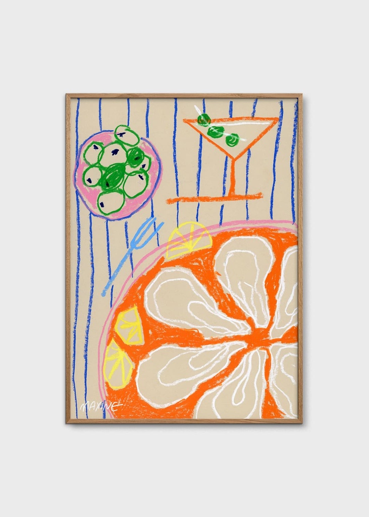 [17285-7] Maxine mccrann - martini and oysters - 50x70 cm