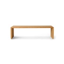 Banc à lattes l - teck naturel - 160x43x46,5cm