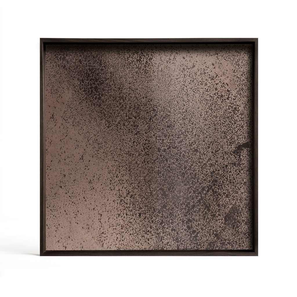 [20562] Plateau miroir aged l - bronze - 51x51x4 cm