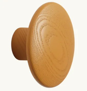 Patère DOTS wood - brown green - Ø9