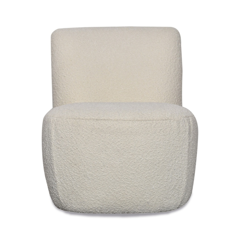 [013923] Fauteuil eve tissu bouclette naturelle l58