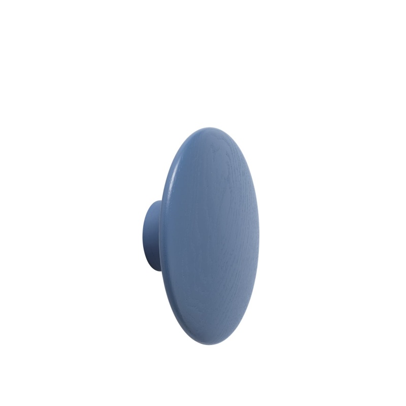 Patère dots wood ø17 - bleu pale