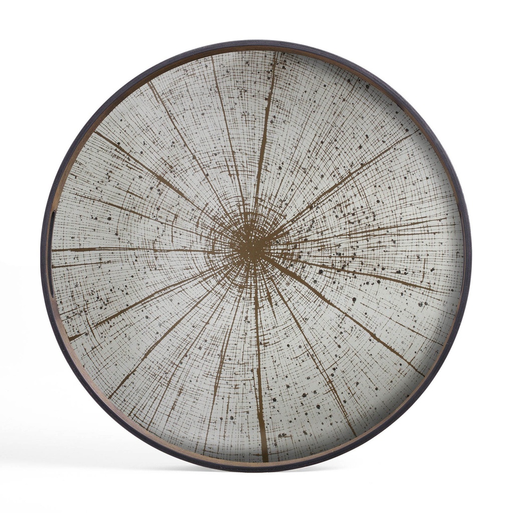 Plateau miroir slice - d48 cm – brun foncé – 48×48×4 cm
