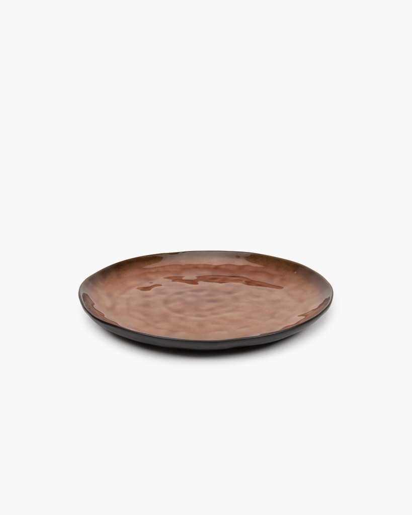 Assiette ronde pure - m - brun