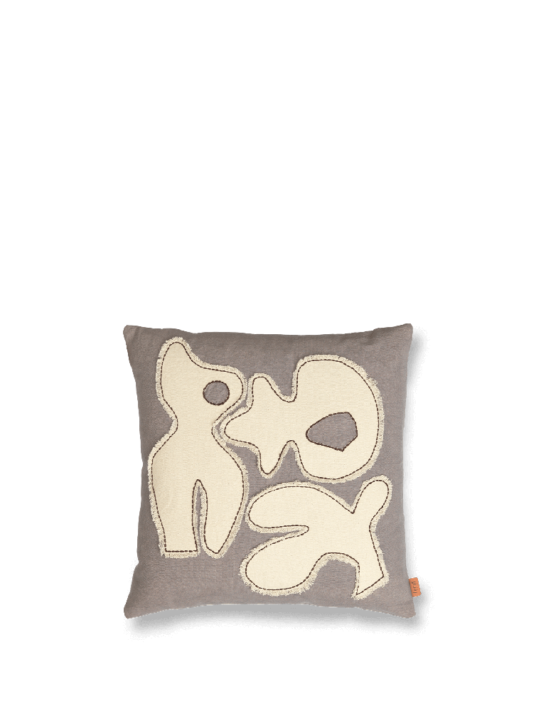 [1104268228] Figure cushion - grey blue / off-white - 50x50 cm (coussin inclus)