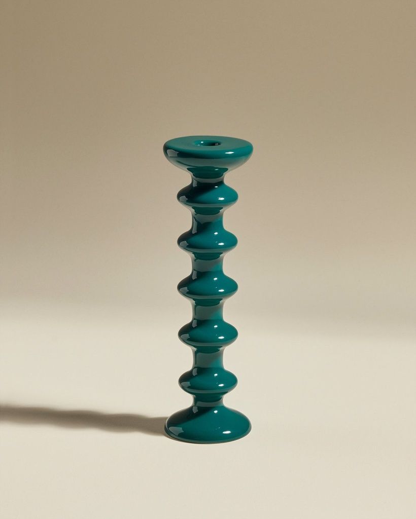 Bougeoir slave - bleu sarah - h 30 cm