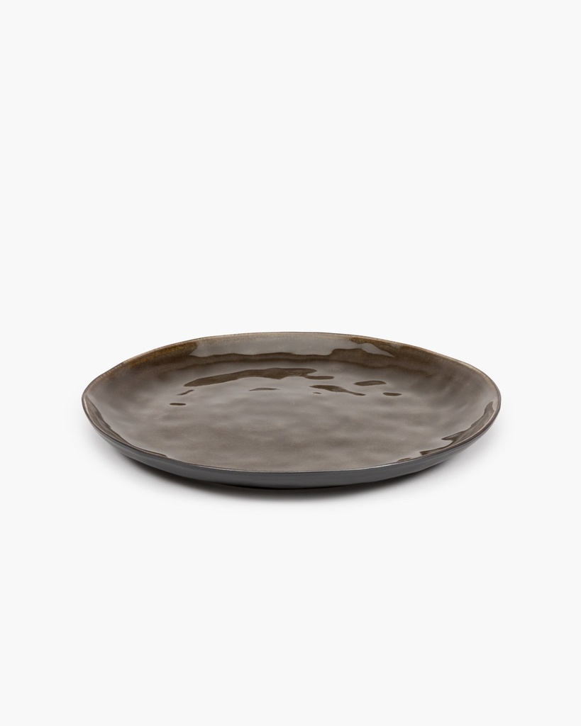 Assiette ronde pure - l - gris