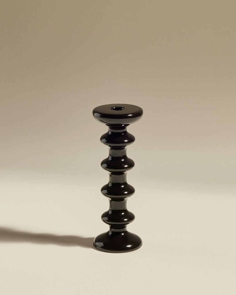 Bougeoir slave - noir - h 25 cm