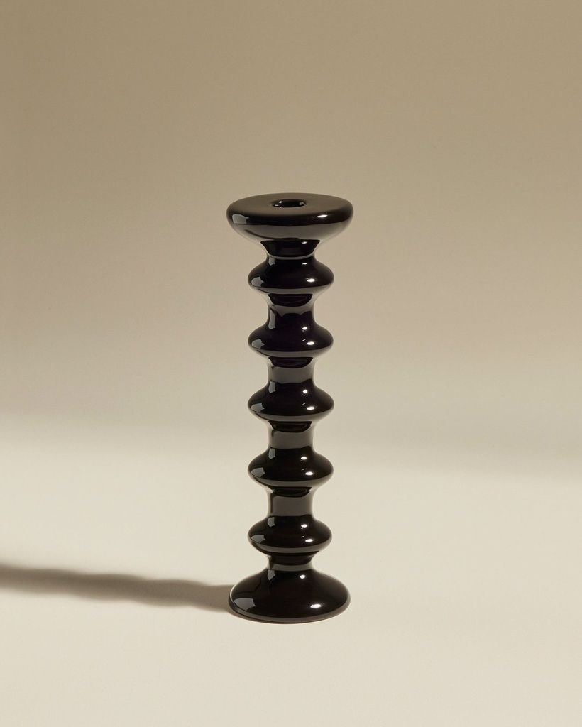 Bougeoir slave - noir - h 30 cm