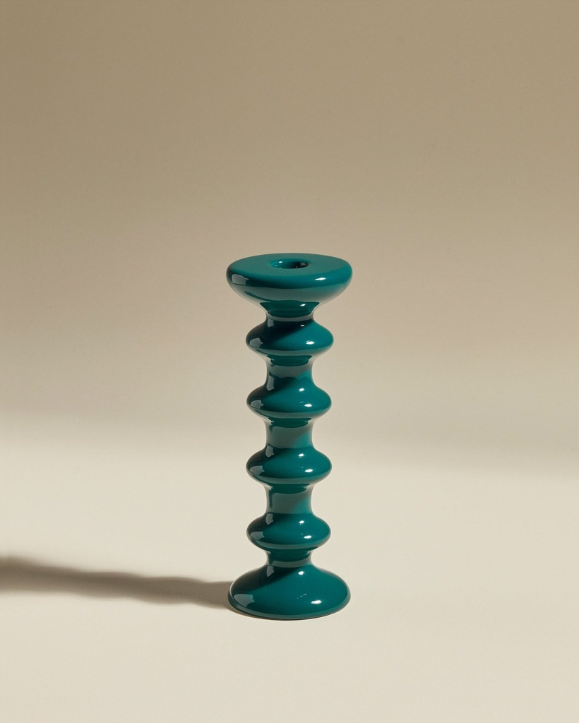 Bougeoir slave - bleu sarah - h 25 cm
