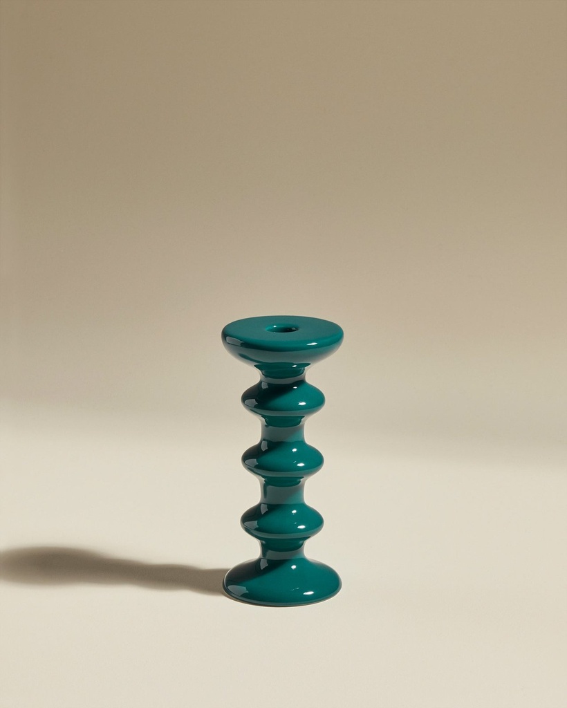 Bougeoir slave - bleu sarah - h 20 cm